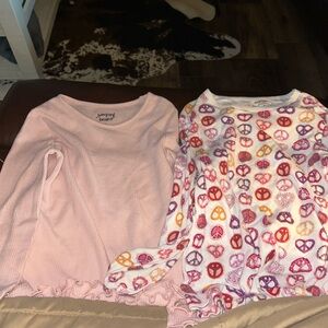 Jumping Beans Pink and Multicolor Peace Long sleeve Shirt Set